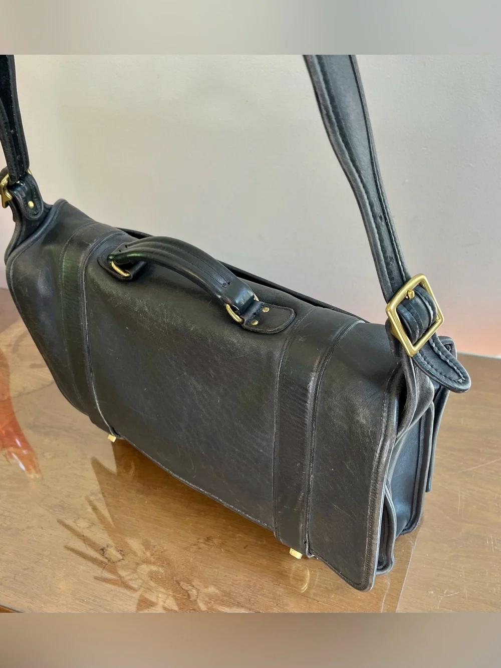 Coach Essex Briefcase, Black, #5274, Double Turnlock, USA-made, 2000 Vintage